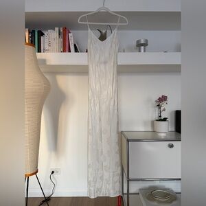 New w/ Tags Realisation Par Silk Low Back Floral White Slip Dress